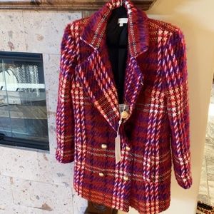 NEW Ronny Kobo Devon Double-Breasted Bouclé Coat